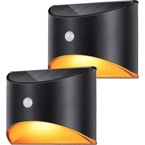 Solar Wall Light Outdoor Waterproof Garden Light PIR Motion Sensor Wall Light for Stair Fence Terrace Decoration Patio Yard