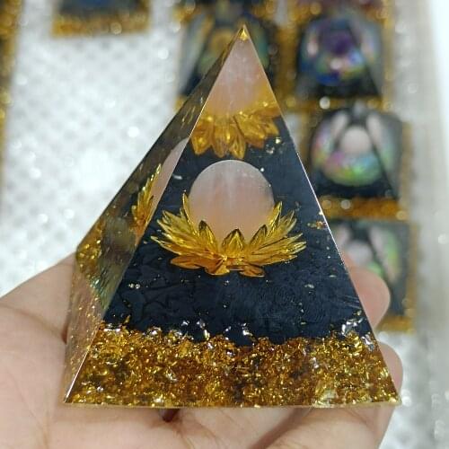 1pc Healing Organta Handmade Spiritual House Decoration Beads Wicca Energy Orgonite Pyramid