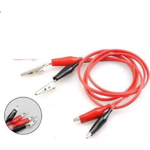 Wholesale 1Pcs 1meter Double Red and Black Clips Crocodile Cable Alligator Jumper Wire Test Leads