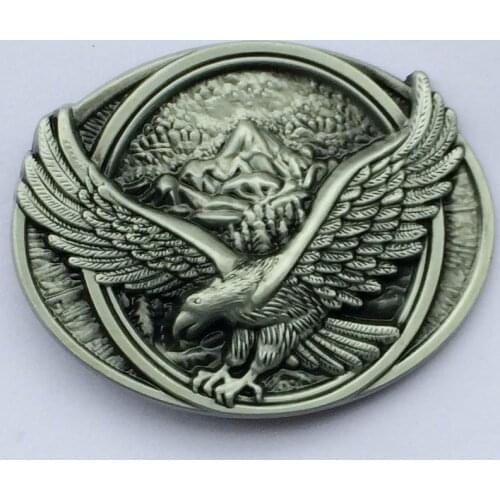 Flying Eagle Over Mountains Belt Buckle