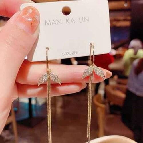 Luxury Brand Long Chain Hanging Earrings For Women Crystal Big Dangle Earring Wedding Jewelry Statement 2021