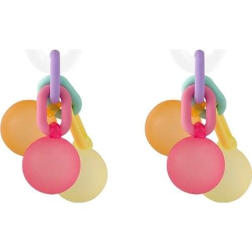 Candy Color Frosted Bubble Ball Earrings Korean Spring Summer Dangle Earrings Sweet Chain Beads Earrings Women Fashion Jewelry