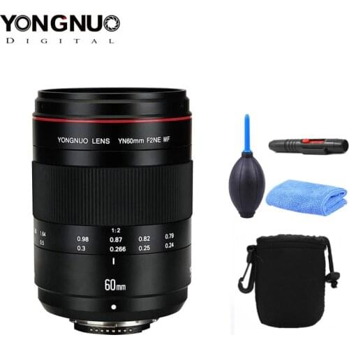 YONGNUO YN60mm F2NE MF Macro Lens Manual Focus F2 Large Aperture for Nikon D500/D750/D600/D700/D800/D810/D300 DSLR Cameras