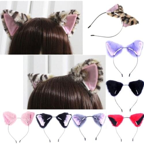 New Fashion Girl Cute kitten Fox Ear Long Fur Hair Headband Anime Cosplay Party Costume Hair Accesories