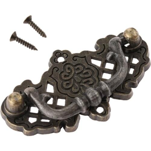 1pc Vintage Pull Handle Antique bronze Furniture Handle Cabinets Knobs Drawer Cabinet Knobs 67*38mm