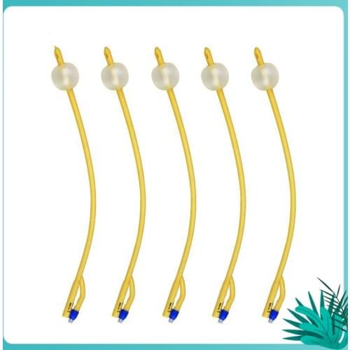 10pcs/lot 2 way Latex foley catheter silicone coated with Plastic Valve Female urethral catheter For disabled incontinence