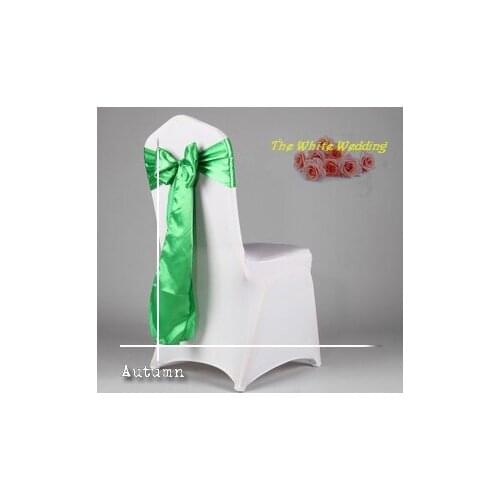 100 Free Shpping to Europe Hunter Green Premium Wedding Satin Chair Sash For Party Supplies
