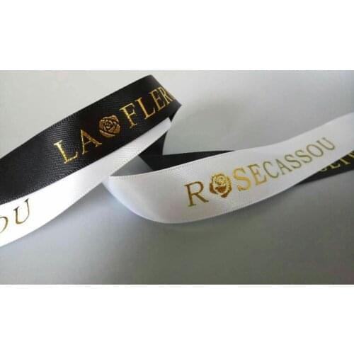 100Yard Creative Satin Ribbon Customized LOGO Printed Wedding gift Candy Box Packaging Wedding Ribbon Custom Flower Packaging