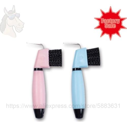 68 1027 Deluxe gel grip hoof pick with brush 16.5*3cm transparent silicon grip horse hoof pick brush factory direct sale