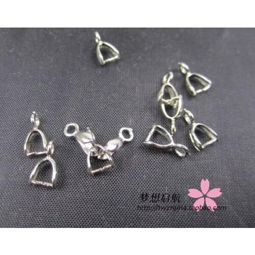 Diy necklace accessories buckle hooks 10pcs Rhodium Color Metal Findings