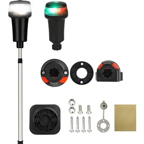 Marine Led Boat Navigation Lamp Telescopic Tubing All Round White Light Red Green Complete Set