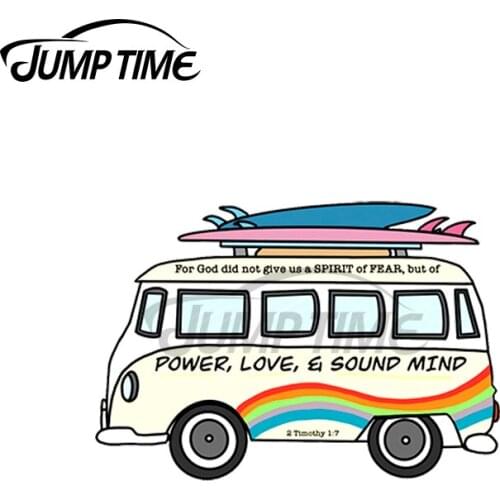 JumpTime 13 x 3.6cm For Hippy Van Car Assessoires Stickers Bumper Travel Decal Personality Car Door Protector Occlusion Scratch