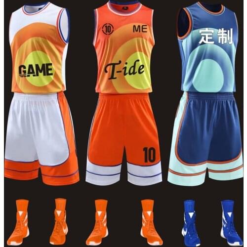 Quick Dry Mens Boys Throwback Basketball Jerseys Sets Blank College Team Basketball Clothes Sports Training Sportswear Uniforms