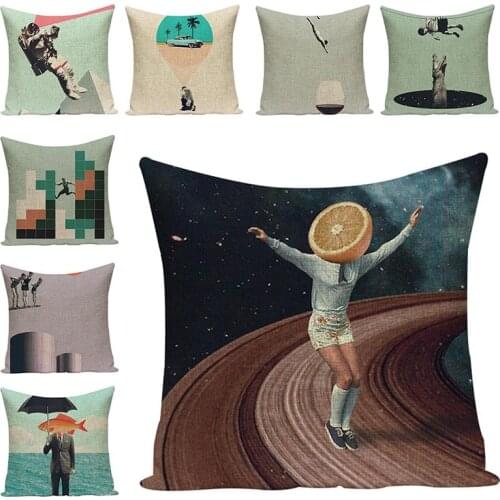 Creativity Humanity Art Printed Pillowcases Fashion Cushion Cover Decorative Pillow Cover For Sofa Chair Cushion Pouf Home Decor