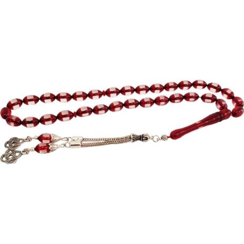 Red Powder Amber Prayer Beads