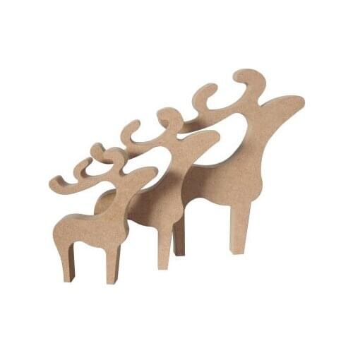 WOODEN DEER 3 PIECES