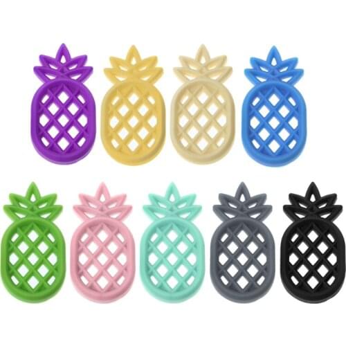 Baby Pineappl Teether Infants BPA Free Silicone DIY Necklace Pendant Chew Toys