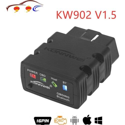 New Konnwei KW902 ELM327 V1.5 Bluetooth / Wifi OBD2 OBDII CAN-BUS Diagnostic Car Scanner Tool Works on iOS iPhone Android Phone