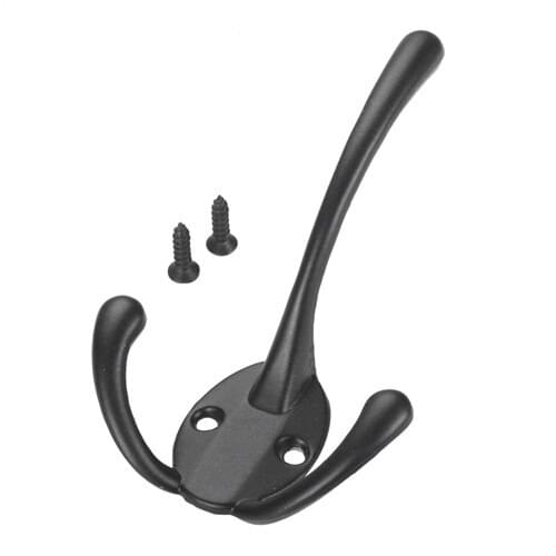 Dophee 1pc Hooks Wall Mounted for Hat hardware Dual Prong Retro Coat Hanger with Screws Coat Hat Hook 115*70*29mm