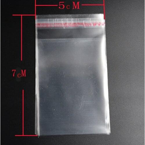 FLTMRH Wholesale 5x7 Double layer OPP stickers self adhesive Transparent plastic bag jewelry Packaging bags Gift bag