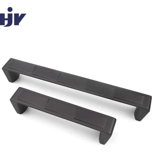 HJY Cuboard Drawer Pull Handle Center 96/160mm Kitchen Door Handle Furniture Cabinet Pull Black/Silver Zinc Alloy Hardware Z219