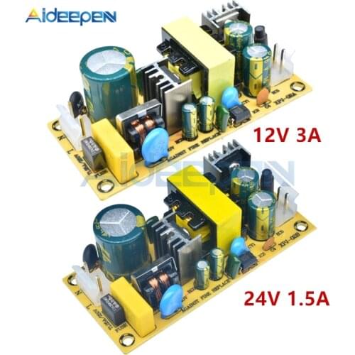 AC 100V-240V to DC 12V 3A 24V 1.5A 36W Switching Power Supply Module AC-DC 12V3A 24V1.5A Power Supply Module For Replace Repair