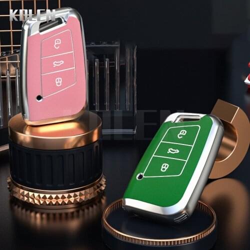 TPU Leather Type Car Key Case Cover Fob For VW Volkswagen Magotan Passat B8 Golf Skoda Superb Kodiaq A7 Protector Accessories