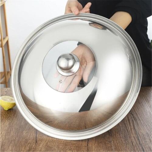 Wok Pan Lids 32-36cm Stainless Steel Pot Lid General Pan Lid Frying Pans Lid Kitchen Lid Glass Lid Tempered Frying Pan Covers