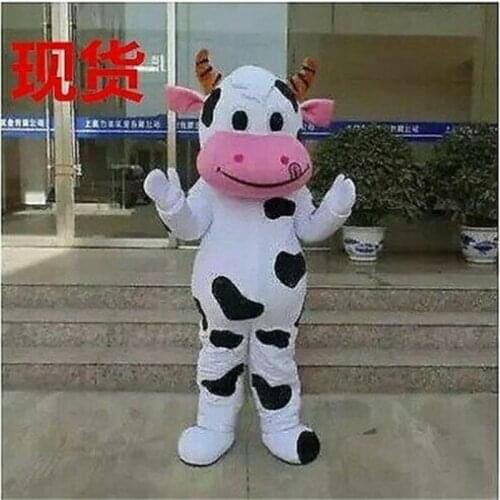 Cute Milk Cow Mascot Costume Suit Cosplay Party Game Dress Outfit Adult 1pcs Hallowen Birthday Unisex Gifts