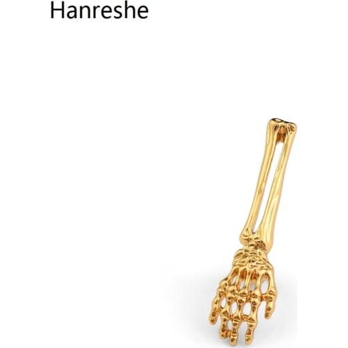 Hanreshe Medical Bone Skull Arm Brooch Pin Gold Silver Color Metal Quality Small Badge Jewelry for Woman and Doctor Nurse