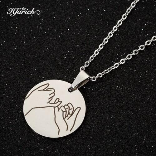 Fashion Swear Gestures Forever Promise Pendant Necklace For Couples Women Men Boyfriend Girlfriend Anniversary Gift Jewelry