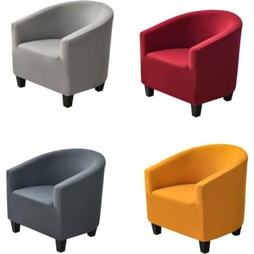 Solid Color Armchair Sofa Cover Relax Stretch Single Seat Bath Tub Club Couch Slipcover for Living Room Elastic Protector Cover