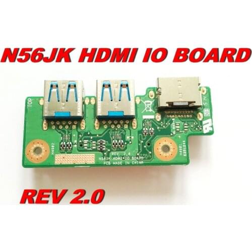 Original For ASUS N56JK USB AND HDMI BOARD N56JK HDMI IO BOARD REV 2.0 Tested good Free shipping