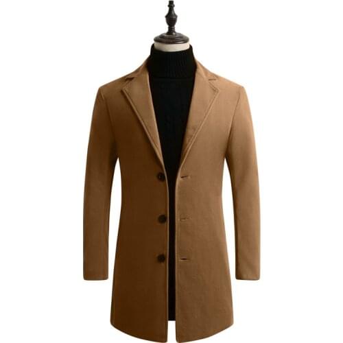 2020 autumn / winter fashion mens hair solid coat Korean version slim long windshield mens coat oversized Streetwear