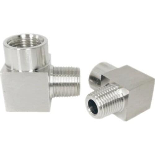 2PCS 1/8" BSP Female To Male Thread Elbow 90 Deg 304 Stainless Steel Pipe Fitting Adapter Connector Operating pressure 2.5 Mpa