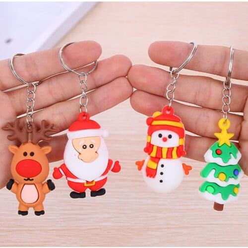 Merry Christmas Navidad Christmas Decoration Santa Claus Elk Snowman Keychain New Year Decoration 2021 Children Gift Xmas Noel