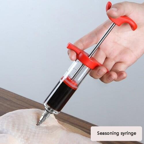 1oz/1.7oz Turkey Sauce Syringe Flavor Needle Grilled Steak Black Pepper Sauce Syringe BBQ Seasoning Tool Home BBQ Tool