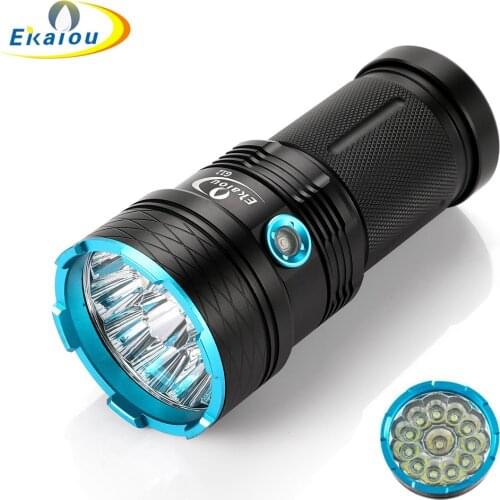 Super Bright Tactical Flashlight 12 x XML-T6 High Power Searchlight Portable Led Flashlight for Home and Outdoor