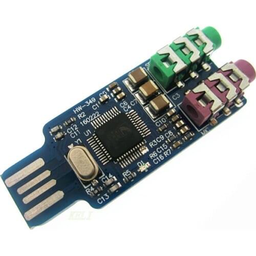 1PCS CM108 USB Drive Free Laptop Computer External Sound Card Module