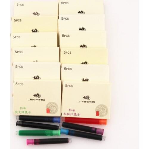 High Quality Jinhao 5pcs Color Ink Supplies Fountain Pen Refill Cartridge Office School Student Stationery