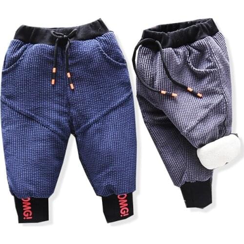 Winter Baby Boys Letter Pants for Kids Clothes Boys Warm Thick Casual Pants Childrens Trousers Loose Pants Bottoms Clothing