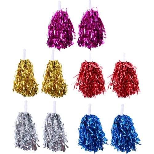 10 Pcs 25g Cheering Balls Squad Spirited Fun Cheerleading Kit Cheer Poms Cheerleaders Supples with Handle for Competitio