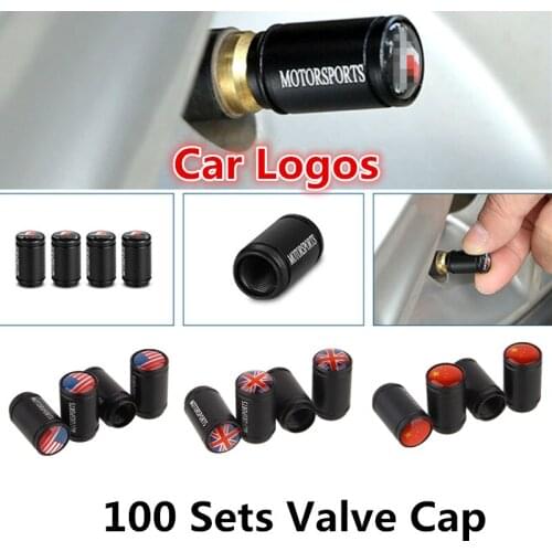 100 Sets black car styling tire valve caps fit for bmw mercedes audi renault vw ford opel peugeot chevrolet toyota accessories