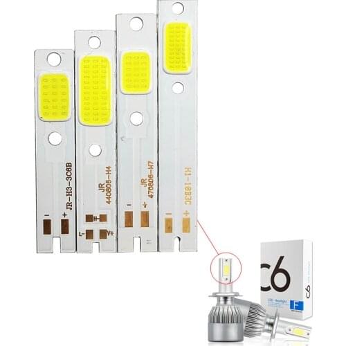 100pcs Wholesale C6 Car Bulb LED Chip H1 H3 H4 H7 Leds for Auto Headlamp Head Lights Kit Accessories 6500K Cold White 15W