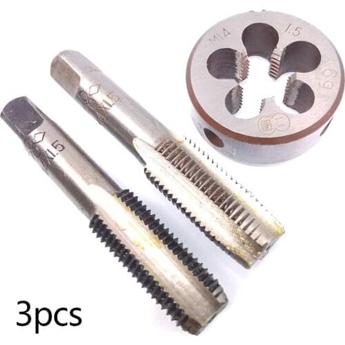 HSS M14 X 1.5mm Taper & Plug Tap & M14 X 1.5mm Die Metric Thread Right Hand 3pcs/set CNC, Metalworking & Manufacturing Tools