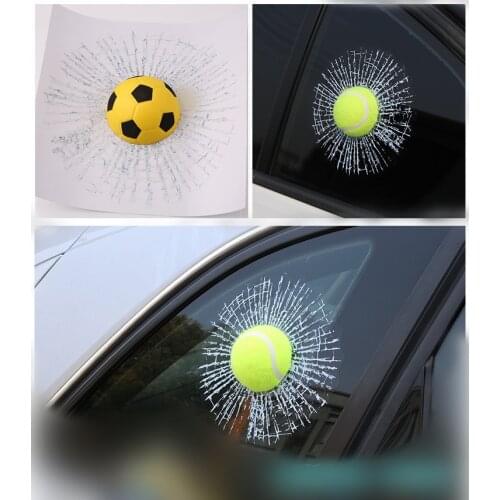 3D Black 8 Pool Ball Hit Window Glass Crack Sticker Car Styling Billiard Simulation Broken Funny House Decoration Stickers Decal
