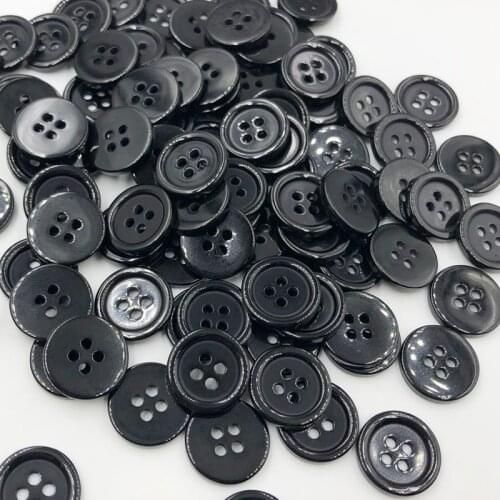 50/100pc 18mm Sewing Button DIY Crafts Plastic Button Black Color PT244