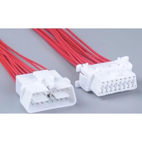 AZGIANT Automotive 16pin Assembled OBD Male Connector OBD2 Solderless Crimping Male Connector with 16 Terminals 12V 24V