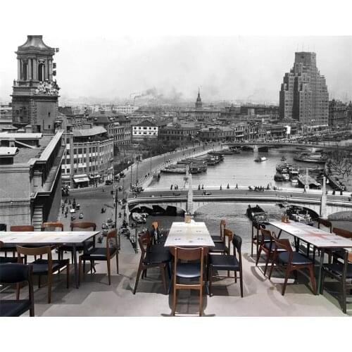 Beibehang Large custom 3D mural photo modern retro wallpaper old Shanghai old photo huge living room bedroom wall decoration