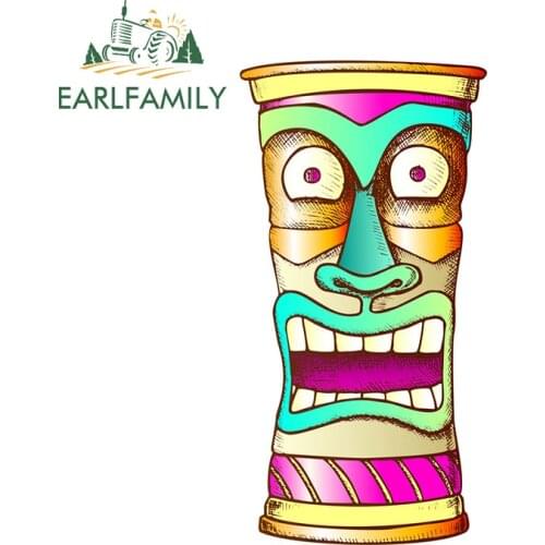 EARLFAMILY 13cm x 6.7cm for Hawaii Tiki Car Sticker Waterproof Body for Car Fashion Occlusion Air Conditioner Scratch Decals